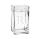 Monogrammed Lucite Square Cookie Jar with cover