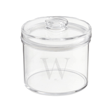 Monogrammed lucite round cookie Jars with cover