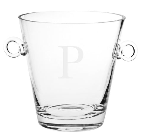 Engraved Glass Ice Bucket 7"