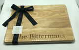Engraved Wood Meat Board filled with mishloach manos