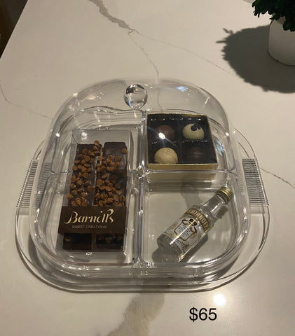 Engraved Lucite Cake Dome filled
