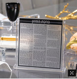 Lucite Benchers in Engraved Lucite Holder