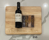 Engraved Wood Meat Board filled with mishloach manos