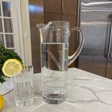 Engraved Glass Pitcher