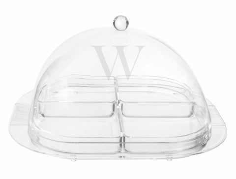 Monogrammed Lucite Tray with 4 Removable Inserts