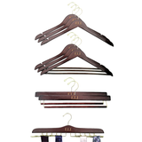 Engraved Wood Hanger Gift Package includes 1 tie hanger 3 suit hangers and 3 shirt hangers