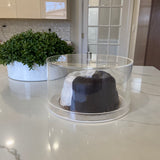 Lucite and marble 10.5” cake dome filled with mishloach manos